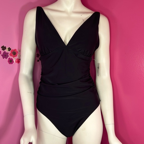 Old Navy Other - Old Navy V black one piece bathing suit size medium